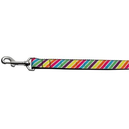 UNCONDITIONAL LOVE Striped Rainbow Nylon Ribbon Collars 1 wide 6ft Leash UN787899